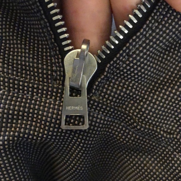 Hermes Herline Grey Canvas Tote Bag GM size - Picture 5 of 11